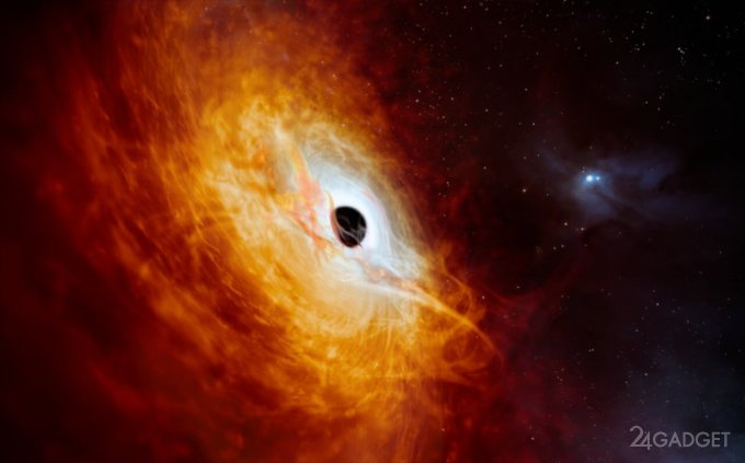 Обнаружена самая яркая и быстрорастущая чёрная дыра  в день она поглощает массу Солнца